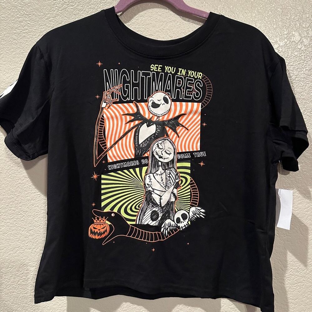 NWOT Disney Nightmare Before Christmas Jack & Sally Halloween Romance Tee sz L